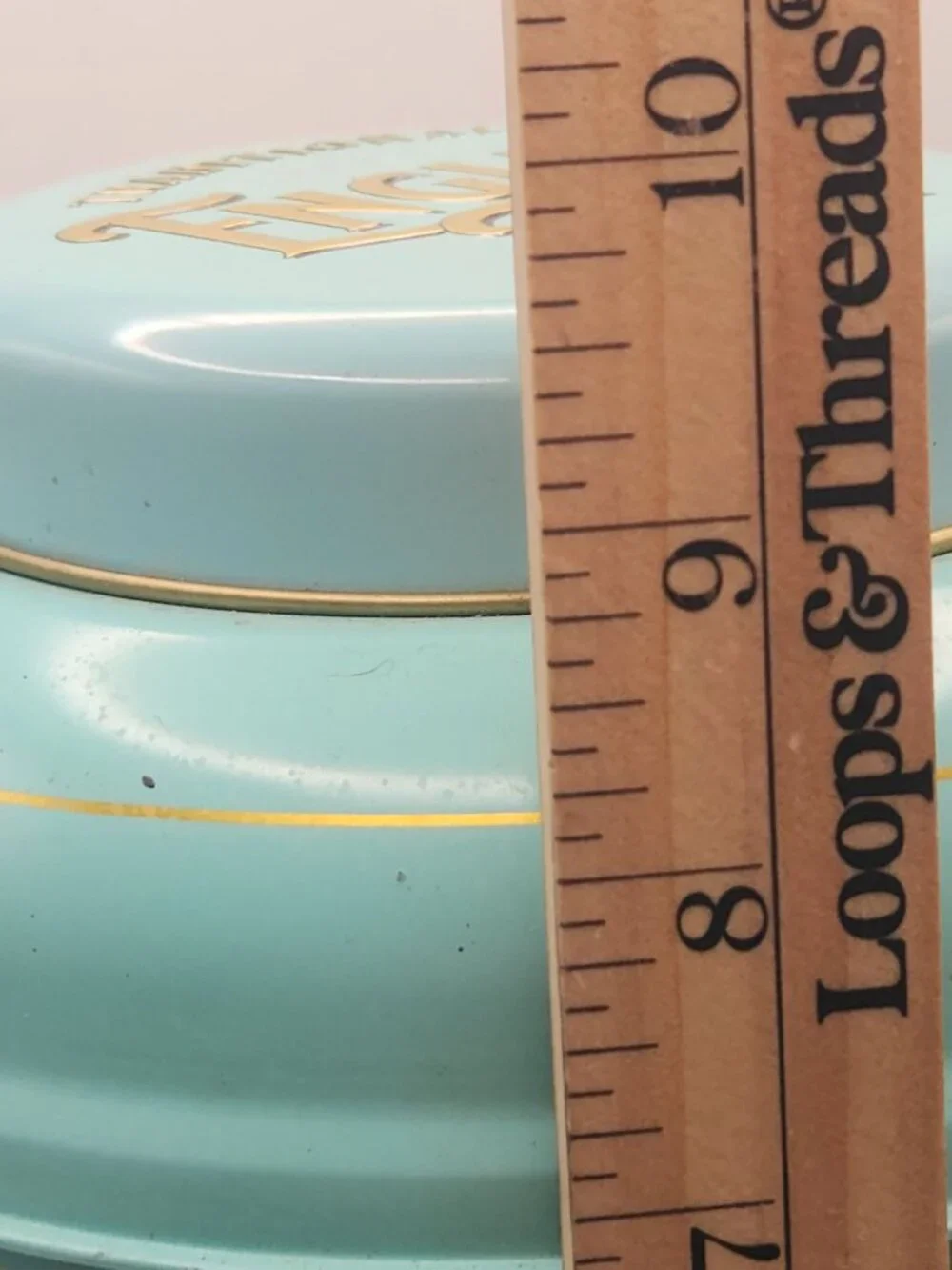 raditional English Tea Fine Breakfast Tea Tin Empty Turquoise 9.5x6.5 Canister